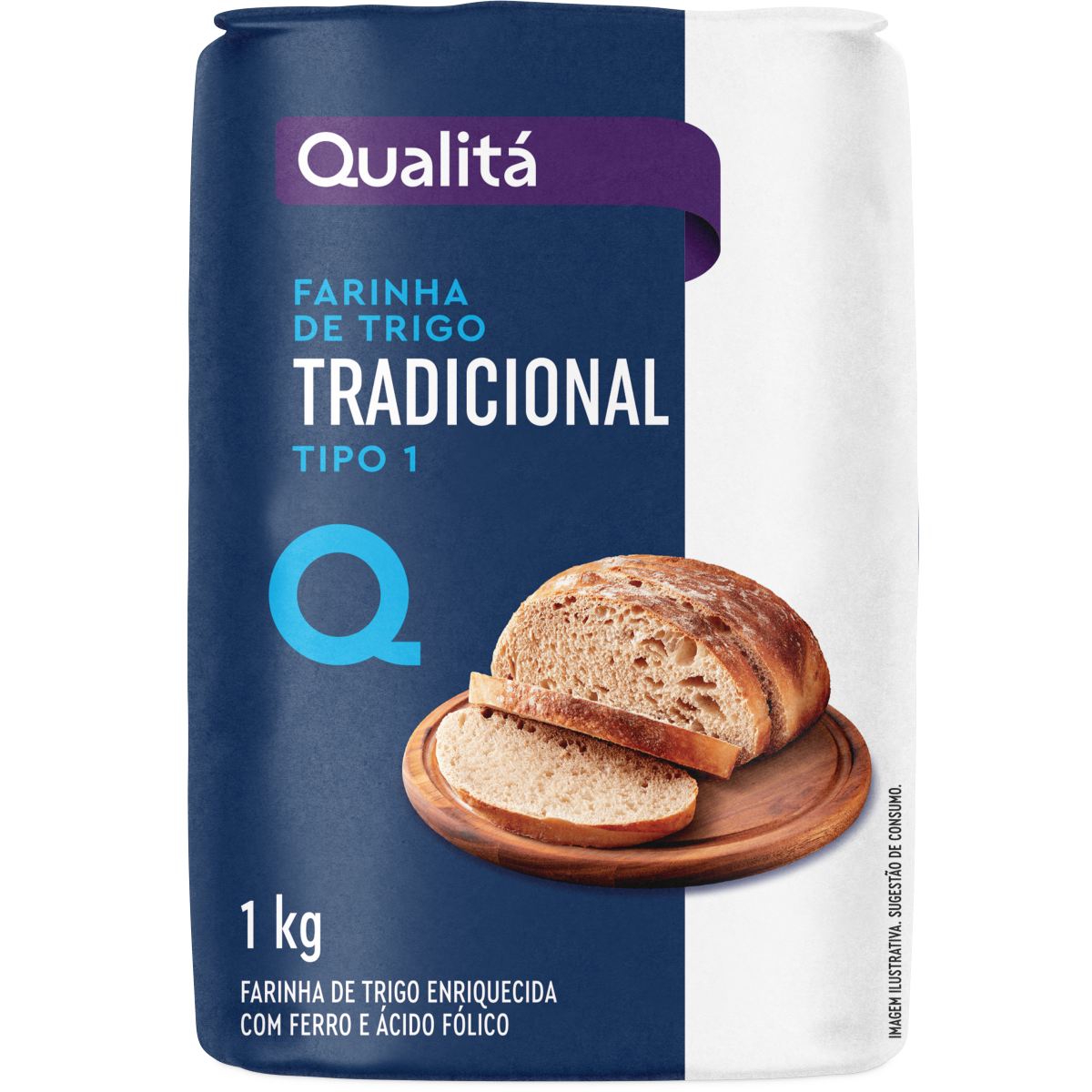 Farinha de Trigo Tipo 1 Tradicional Qualitá Pacote 1kg