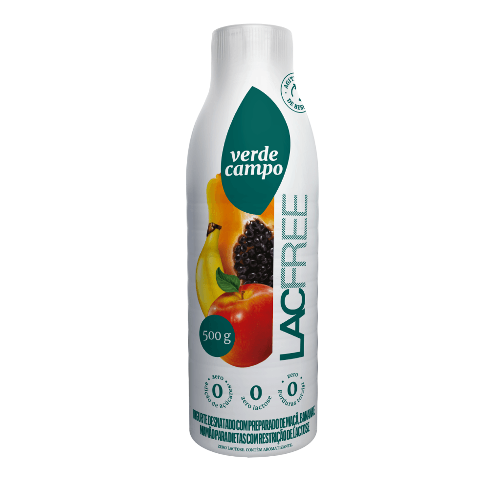Iogurte Lacfree Verde Campo Banana, Maçã e Mamão 500g