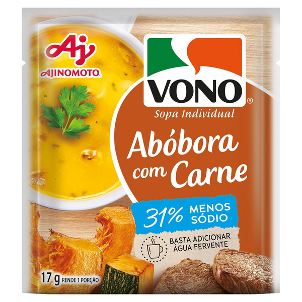Sopa Vono 17g - Menos Sódio - Abóbora com Carne