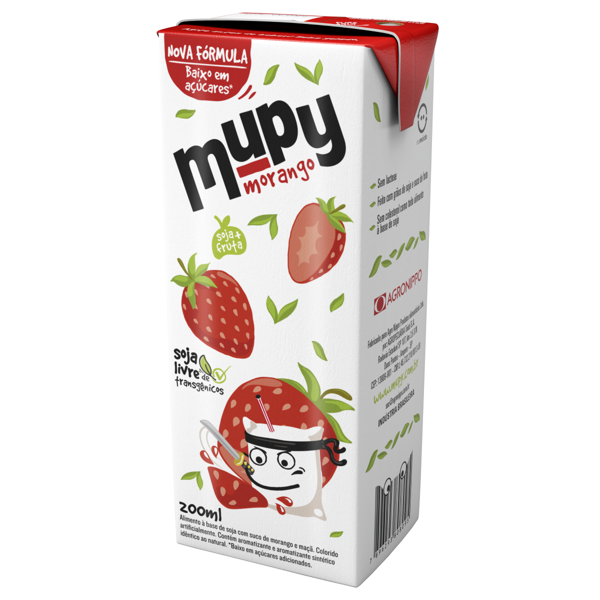 Bebida à Base de Soja Morango Mupy Caixa 200ml