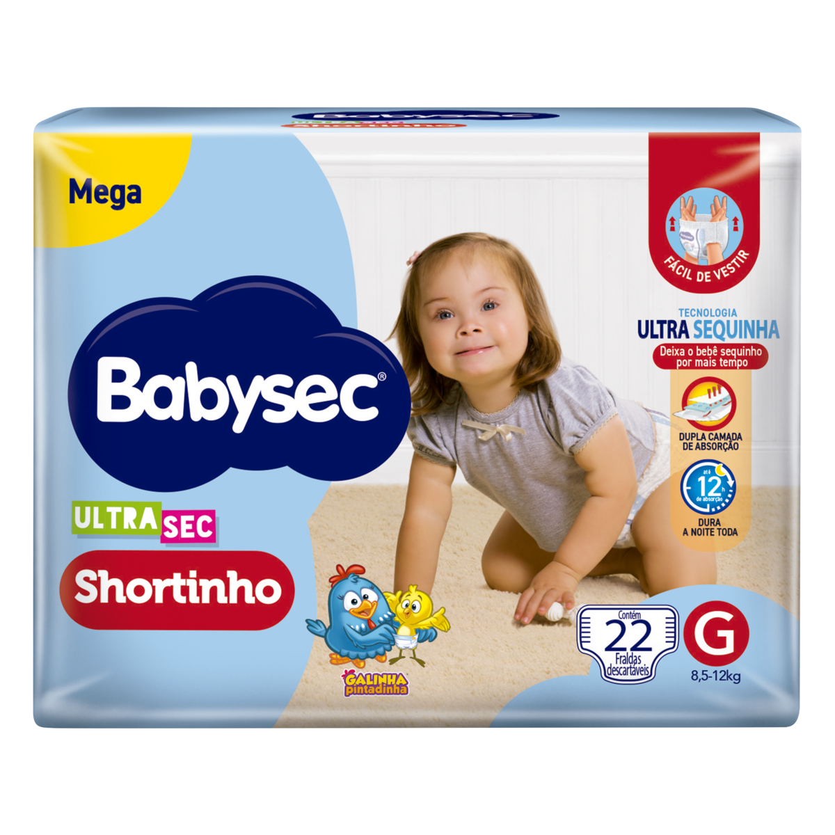 Fralda Descartável Shortinho Babysec Ultrasec G Megapacote 22 Unidades
