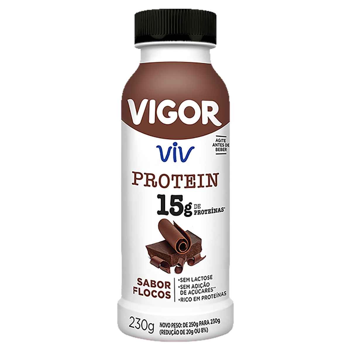 Iogurte VIGOR Viv Protein 15g Flocos Sem Lactose e Açúcares 230g