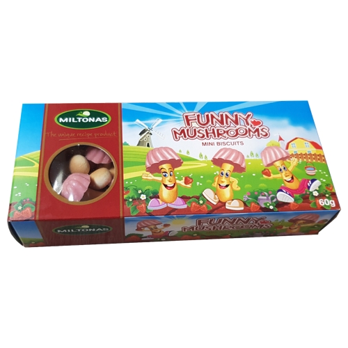 Biscoitos Miltonas Funny Mushrooms Morango 60g