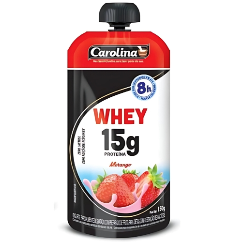 Iogurte Whey Pouch Morango Carolina 160g