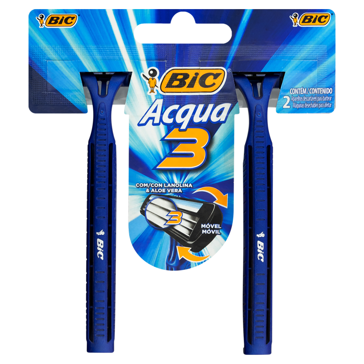 Aparelho Descartável para Barbear Bic Acqua 3 2 Unidades