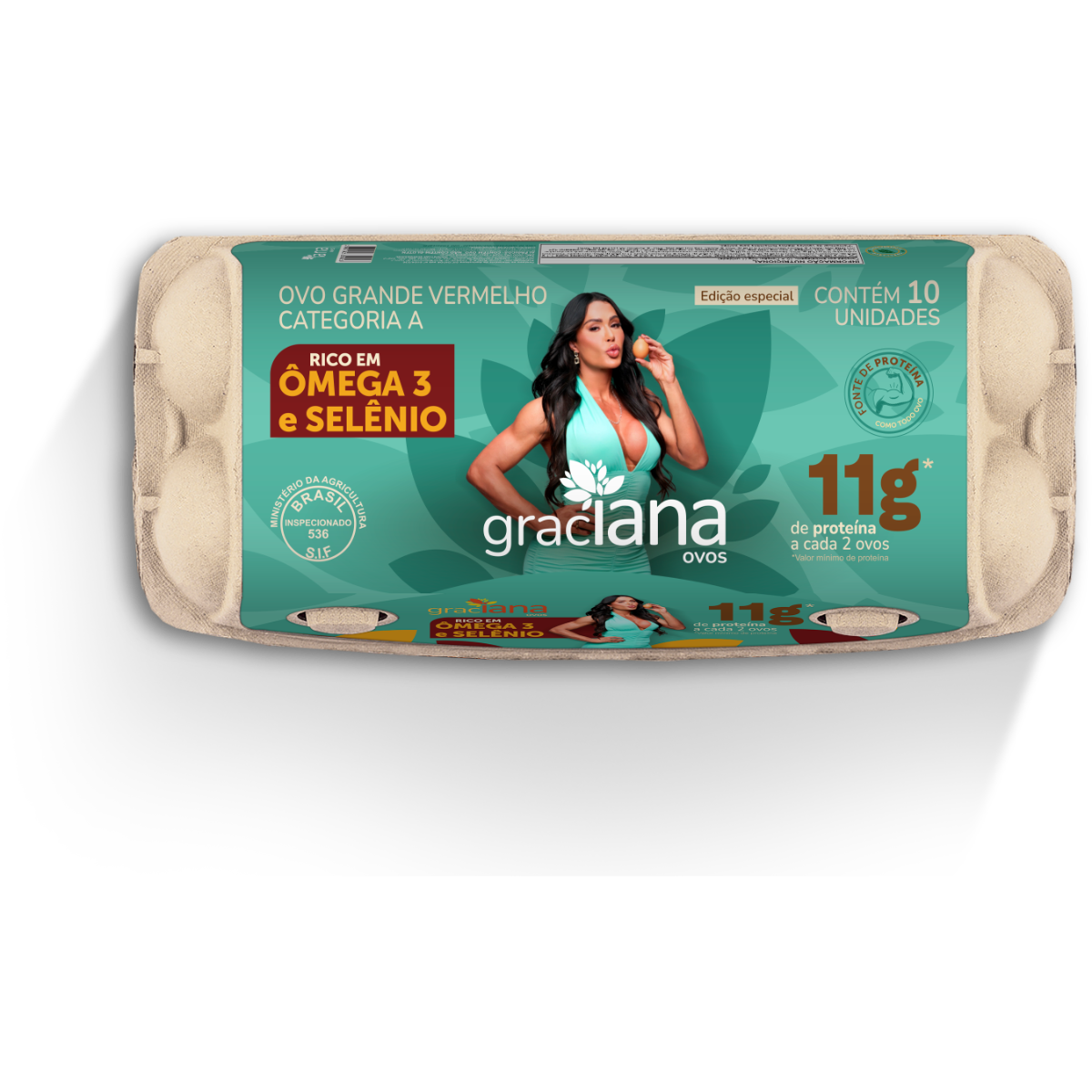 Ovo Grande Vermelho Ômega 3 e Selênio Graciana 10 Unidades