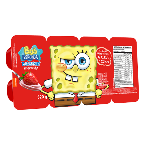 Petit Suisse Elegê Kids Bob Esponja Morango 320g