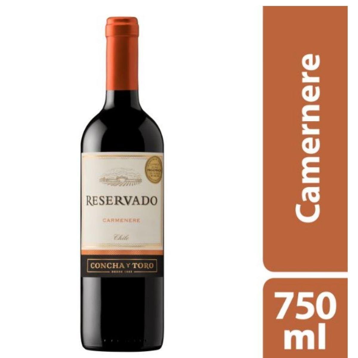 Vinho Chileno Tinto Concha y Toro Reservado Carmenère Garrafa 750ml