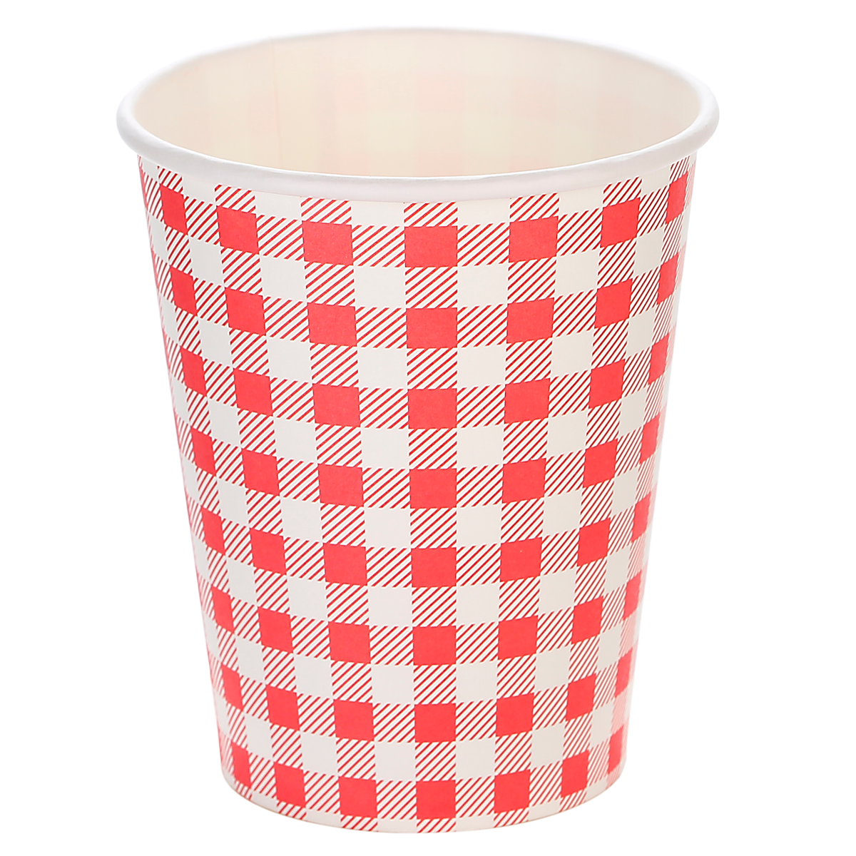 Copo de Papel Xadrez Vermelho 200ml ¿ Pacote com 10 Unidades