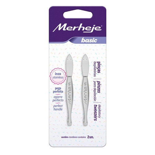 Pinça Merheje Inox Basic Com 2 Unidades