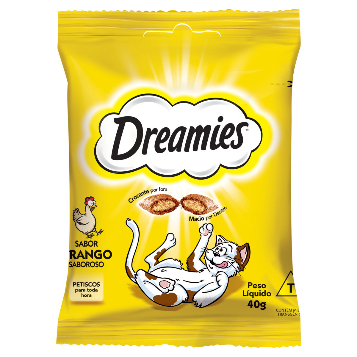 Petisco Dreamies Para Gatos Petisco Frango Pacote 40g