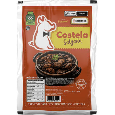 Costela Suína Salgada Excelência Preço por quilo no pacote
