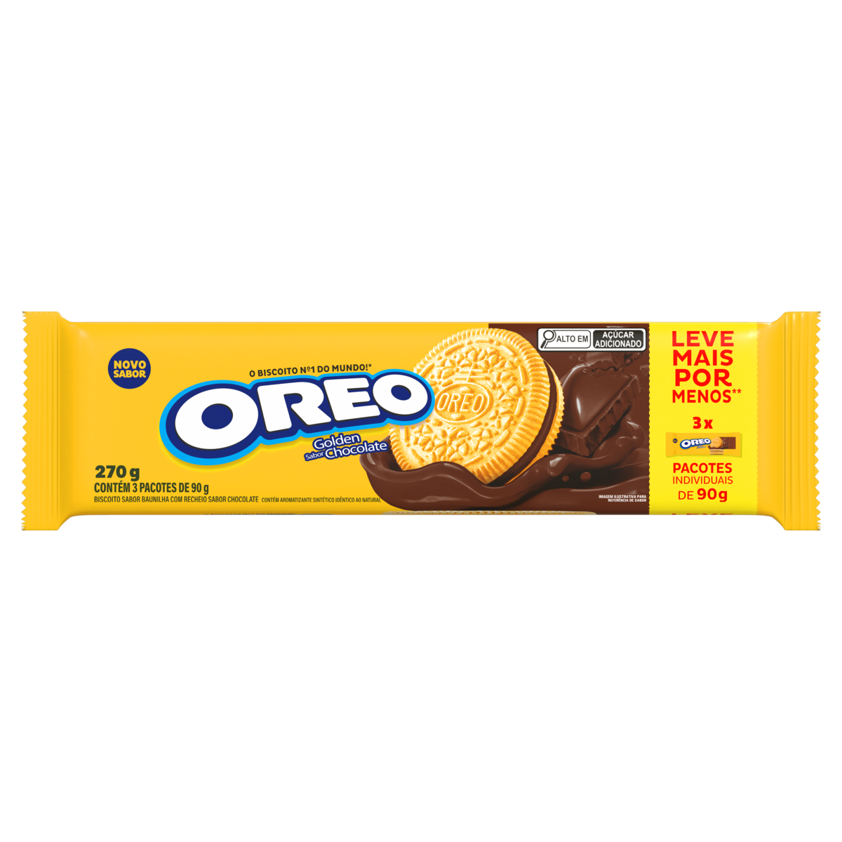 Biscoito Recheado Oreo Golden Chocolate 270g