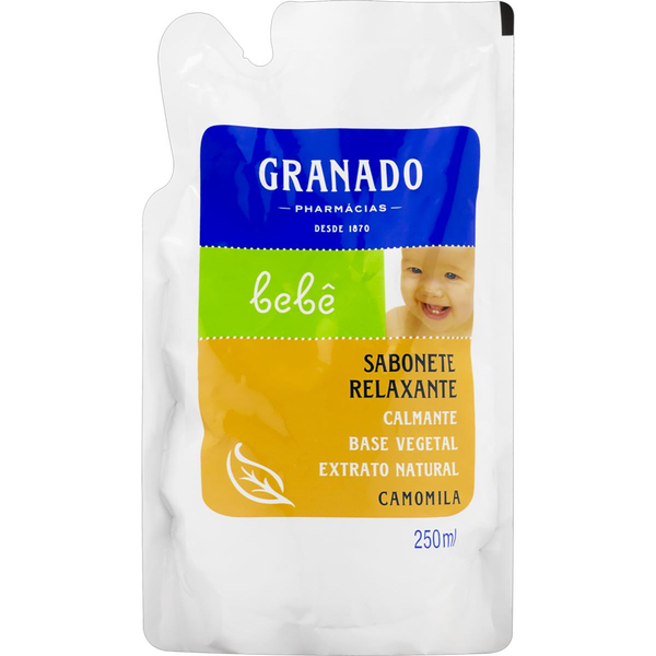 Sabonete Líquido Camomila Granado Bebê Sachê 250ml Refil
