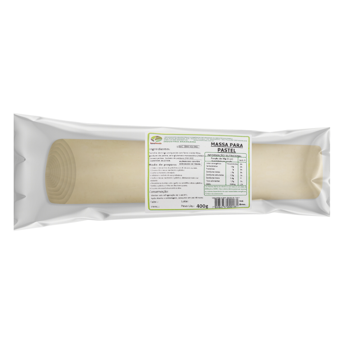 Massa para Pastel Rolo Tree Foods Pacote 400g