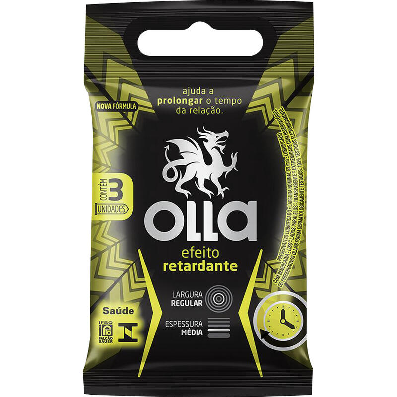 Olla Efeito Retardante Camisinha Preservativo - 3 Unidades