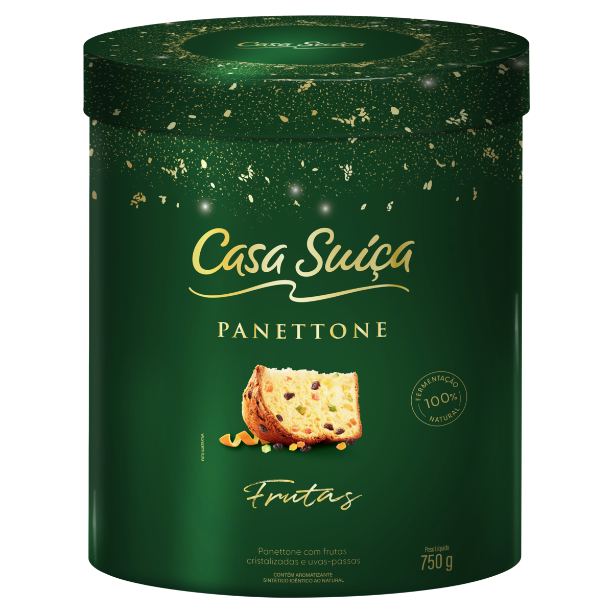 Panettone com Frutas Cristalizadas e Uvas-Passas Casa Suíça Lata 750g