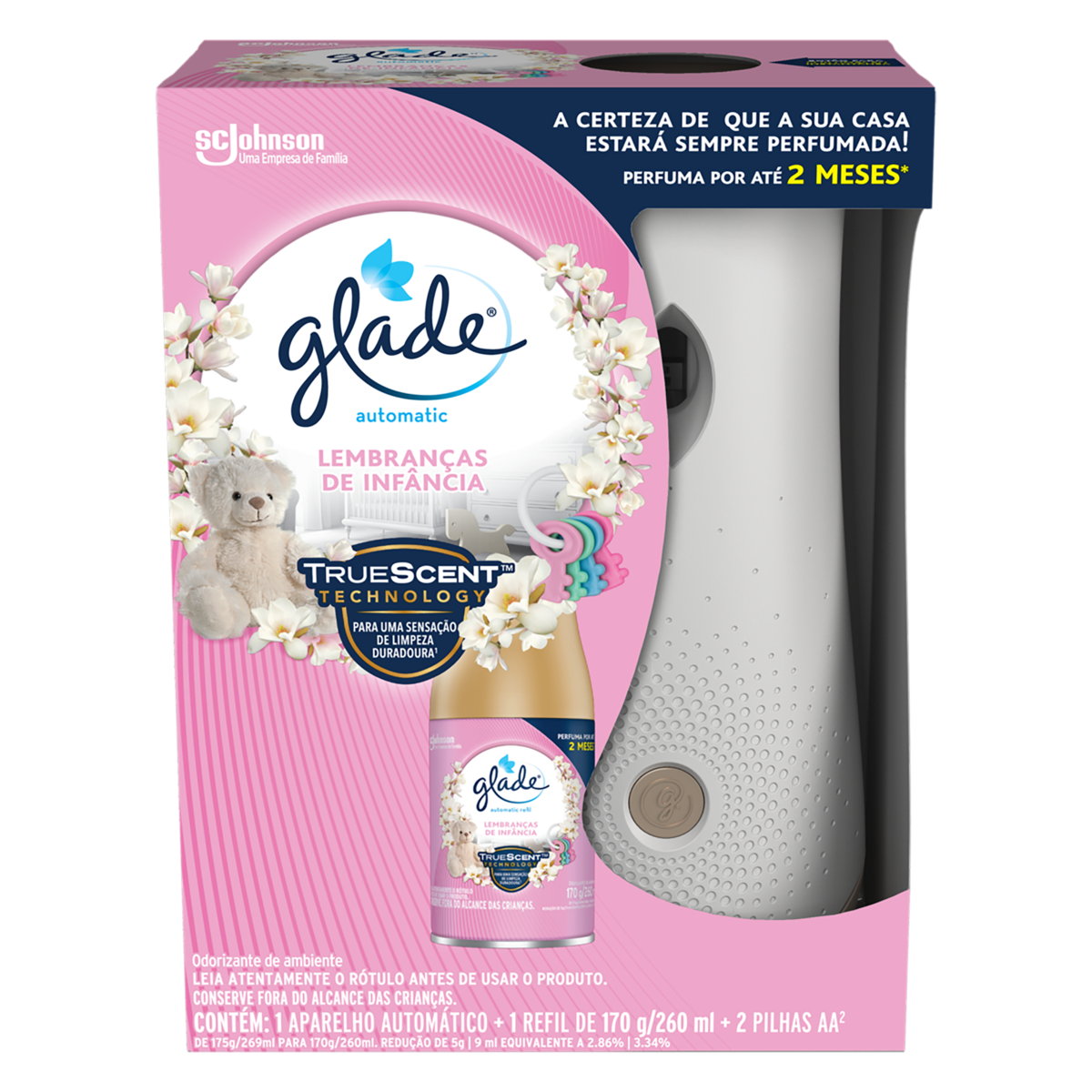 Aparelho Desodorizador de Ambiente GLADE Lembranças de Infância Automático com Refil 269ml