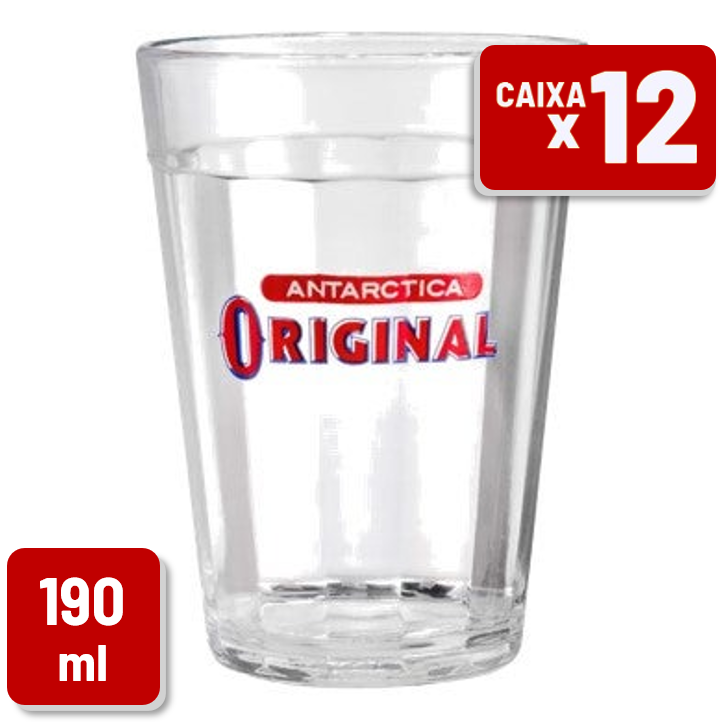Copo Americano Nadir Cerveja Original Vidro 190ml Caixa c/ 12 un
