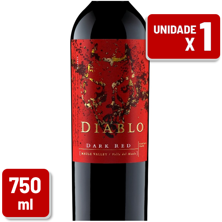 Vinho Tinto Diablo Dark Red Assemblage Garrafa Vidro 750ml