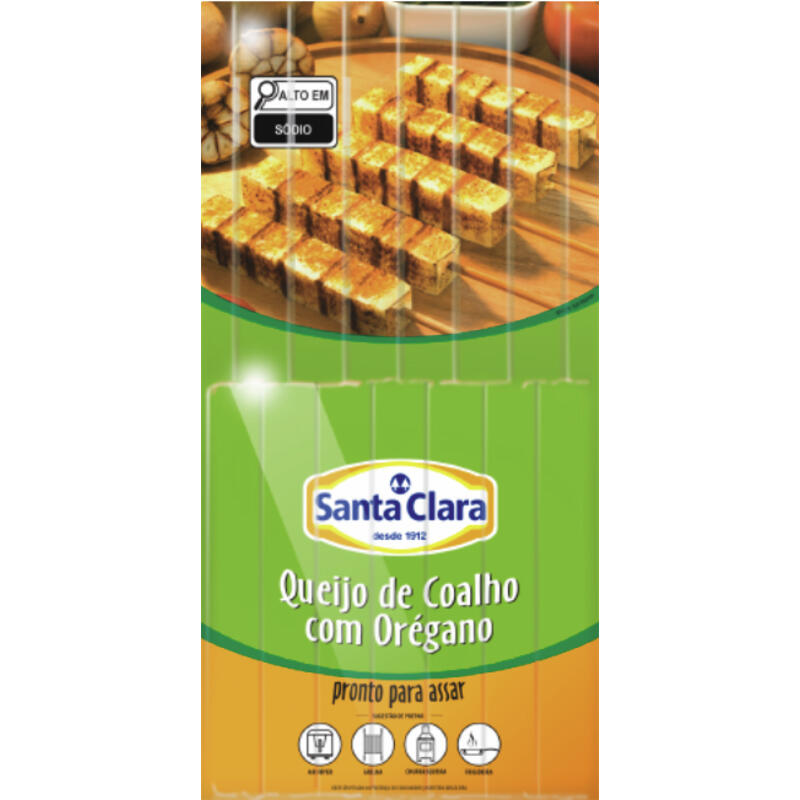 Espeto Queijo Coalho Santa Clara C/ orégano Preço por quilo no pct