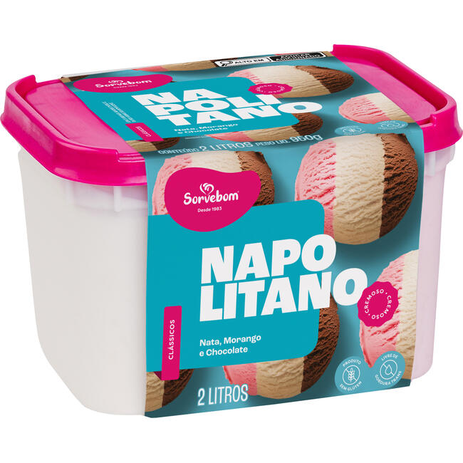 Sorvete Sorvebom Napolitano 2L