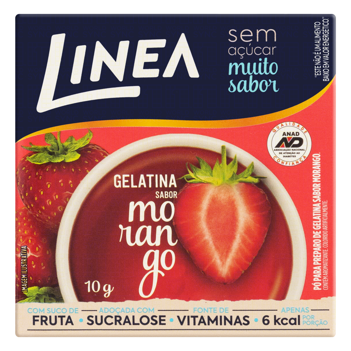 Pó para gelatina LINEA zero morango 10g