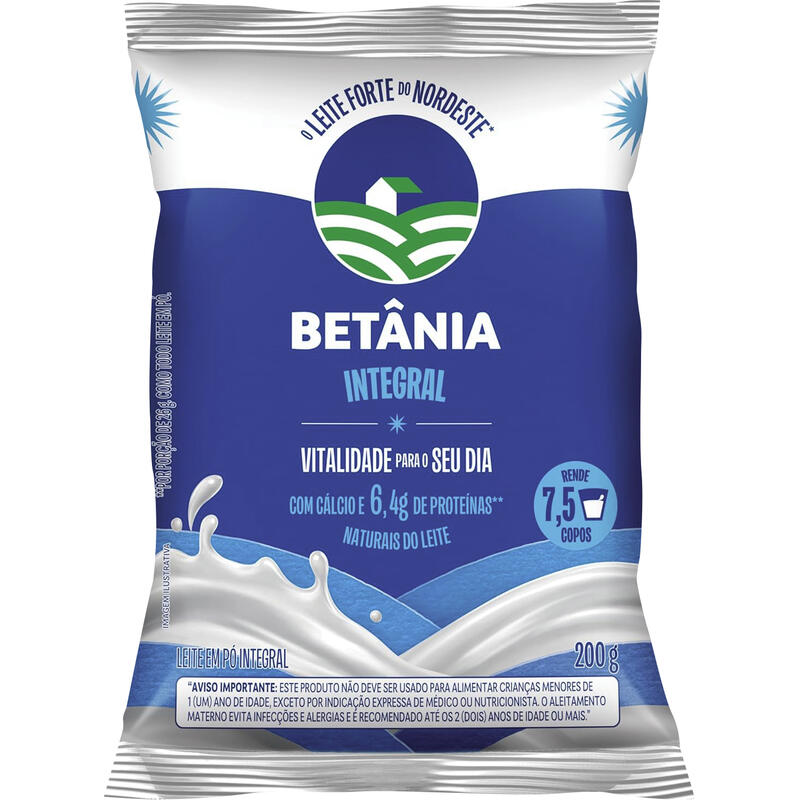 Leite em Pó Betânia Integral 200g