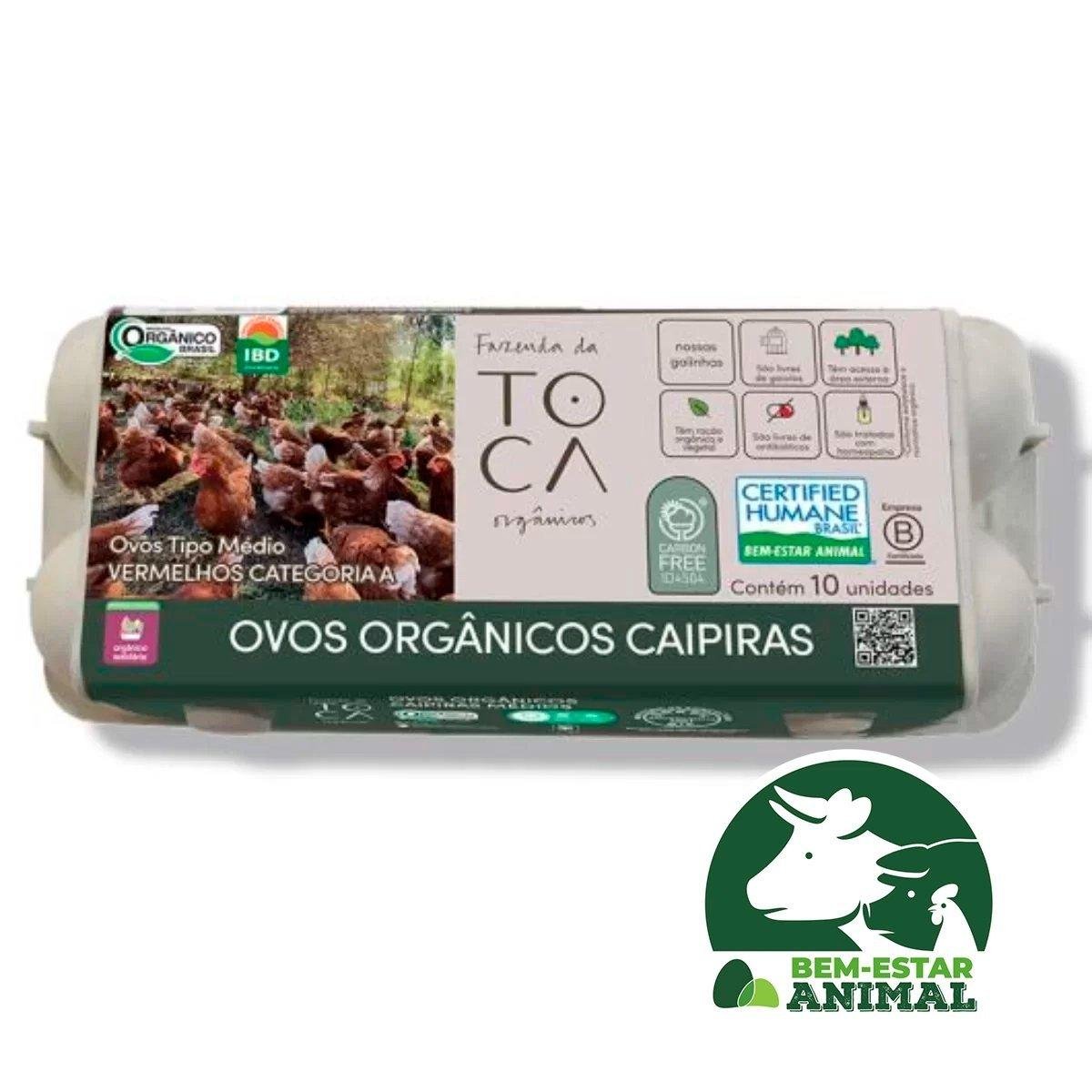 Ovos Orgânicos Caipiras Tipo Jumbo Vermelhos 10 Unidades