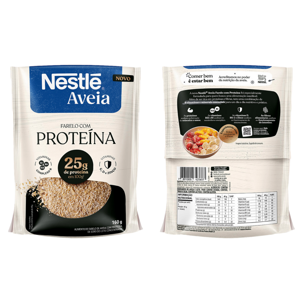 Farelo de Aveia com Proteína Nestlé Pacote 160g