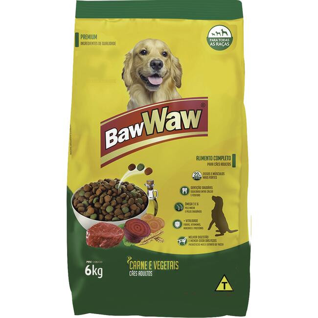 Alimento para Cães Baw Waw Carne e Vegetais 6kg