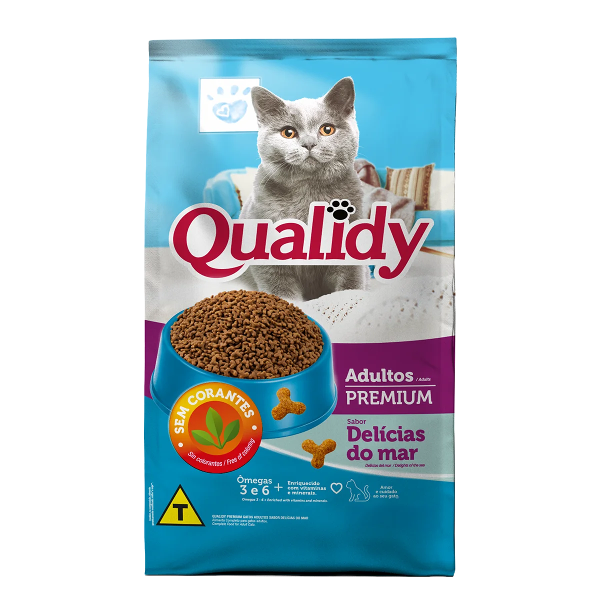 Alimento para Gatos Adultos Delícias do Mar Qualidy Pacote 1kg
