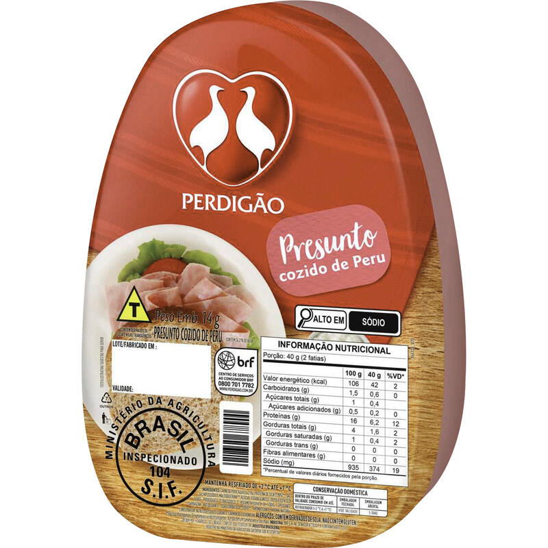 Presunto de Peru Perdigão Preço por quilo na peça