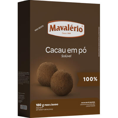 Chocolate em Pó Mavalério 100% Cacau 180g