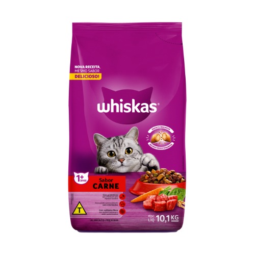 Ração Whiskas Gatos Adultos Carne 10,1kg