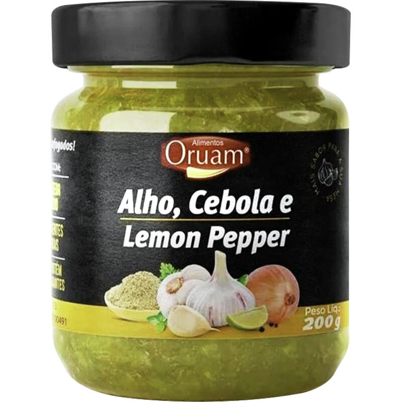 Tempero Oruam Alho, Cebola e Lemon Pepper 200g