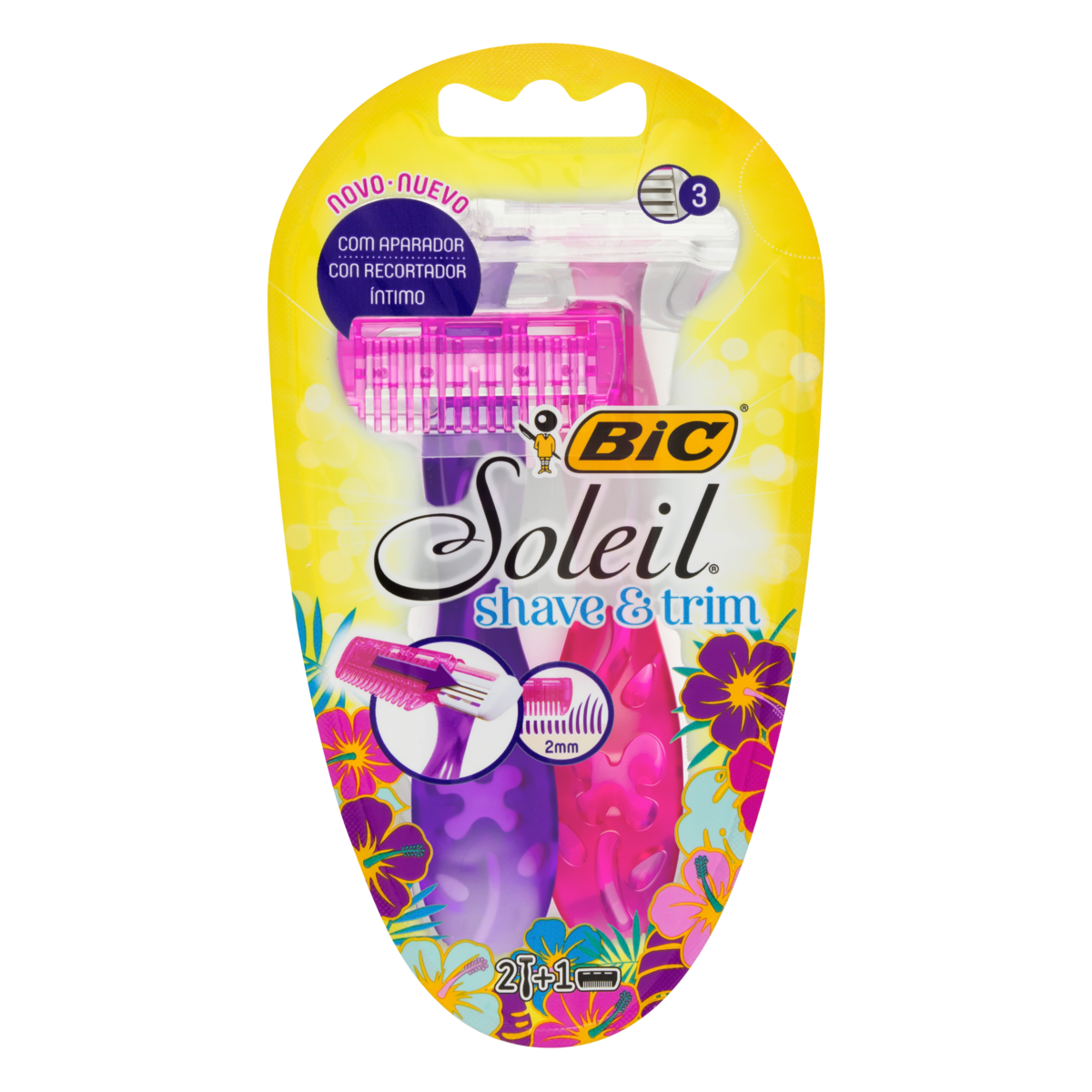 Aparelho Descartável para Depilar com Aparador Bic Soleil Shave e Trim 2 Unidades