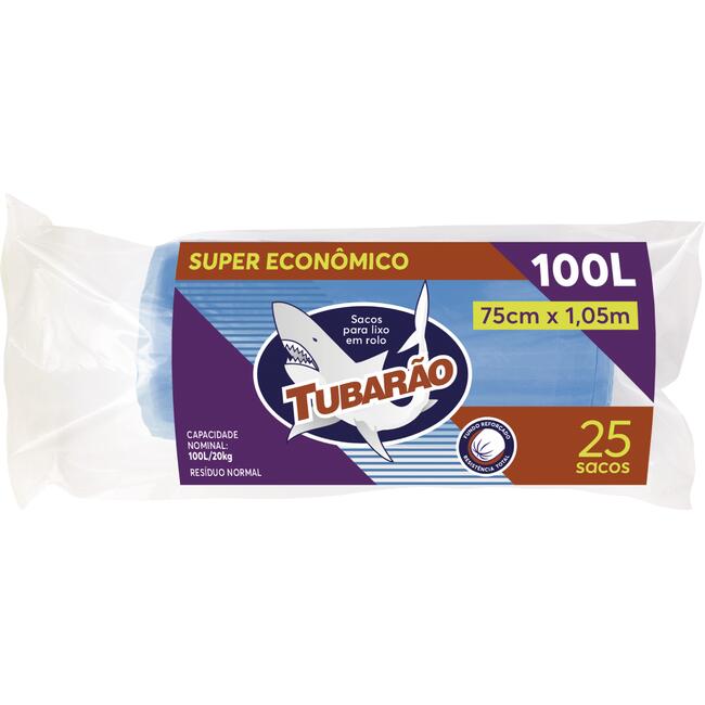 Saco para Lixo Tubarão 100L 25 un