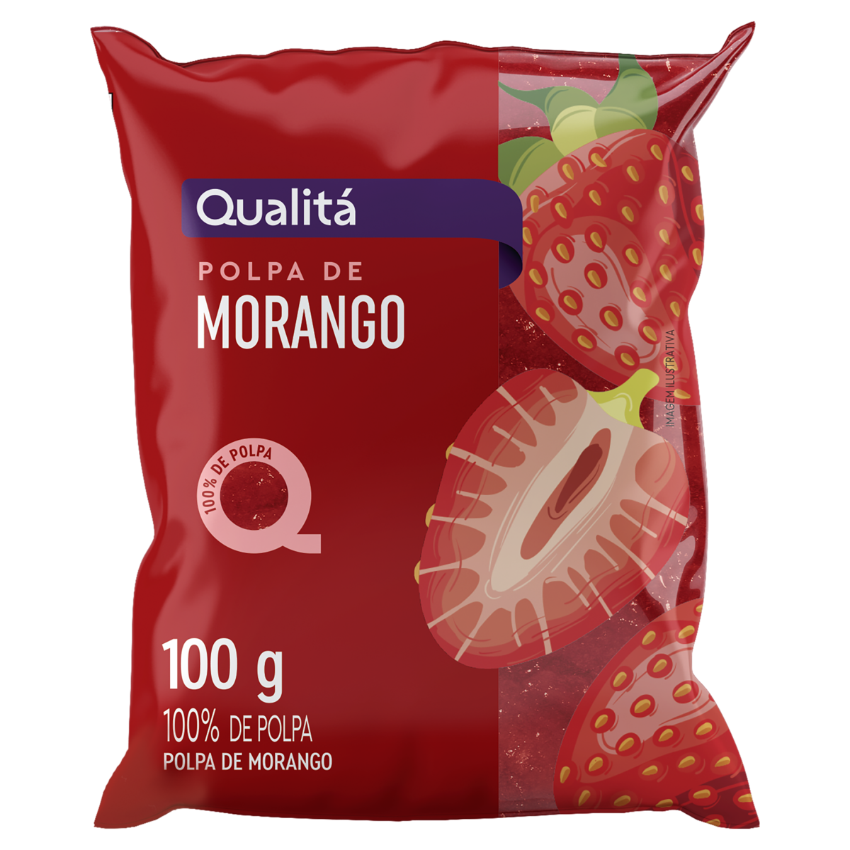 Polpa de Fruta Morango Qualitá Pacote 100g