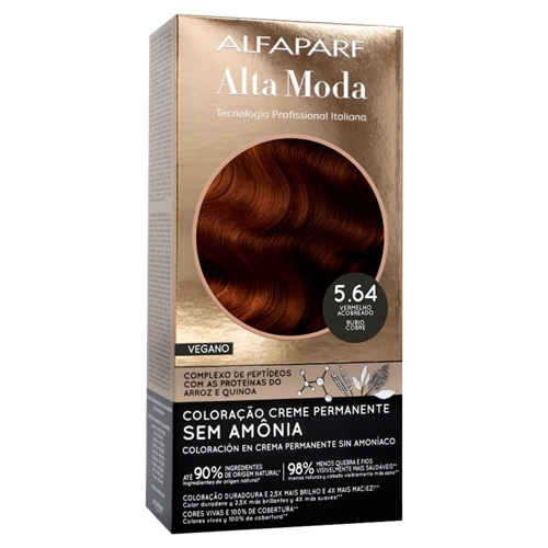 Coloração ALFAPARF Alta Moda Sem Amônia Vermelho Acobreado 5.64