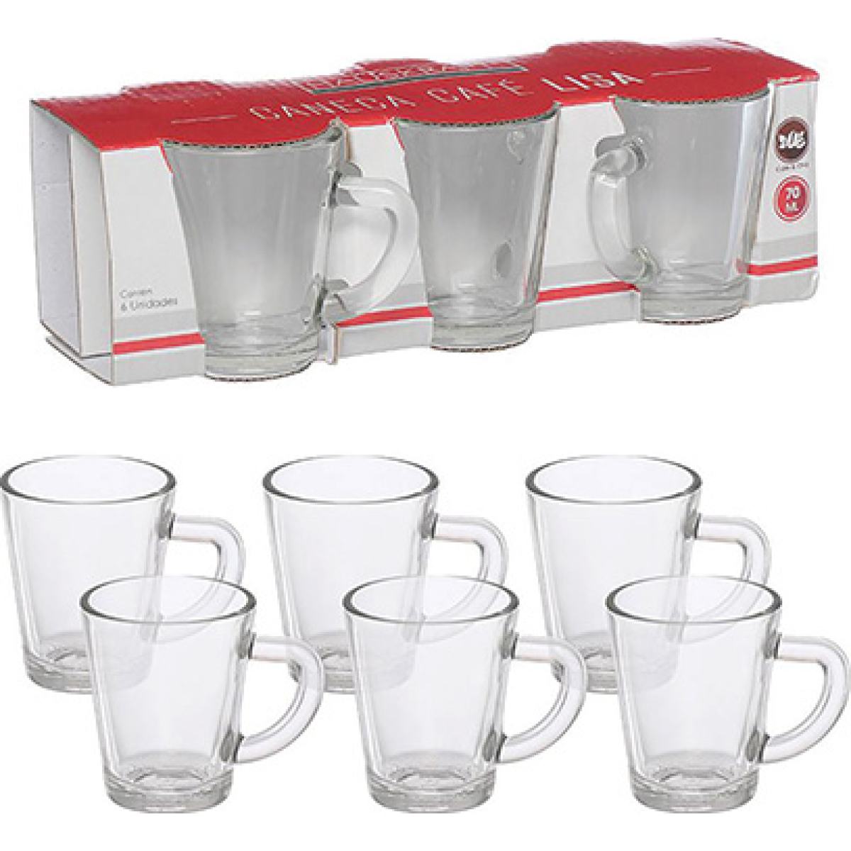 Caneca Café Lisa 70ml 6 peças