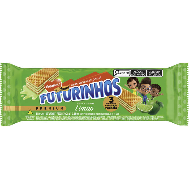 Biscoito Wafer Futurinhos Limão 28g