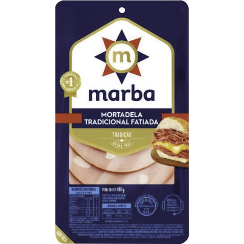 Mortadela Tradicional Marba Fatiada 180g