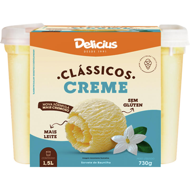 Sorvete Delicius Creme 1,5L