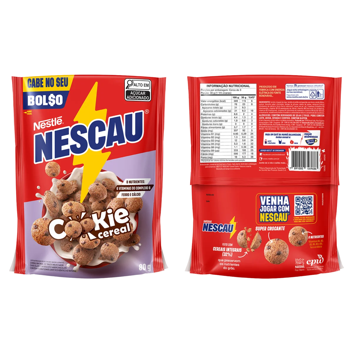 Cereal Matinal Cookie Nescau Pacote 80g