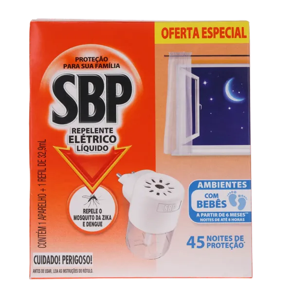 Inseticida SBP 45 Noites Refil + Aparelho - Oferta Especial