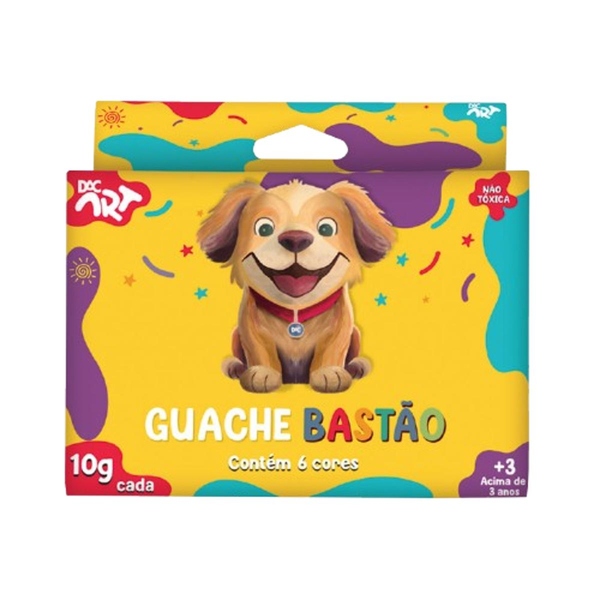 Tinta Guache Dac Bastão - Com 6 Cores