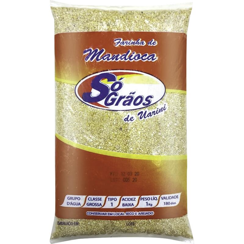 Farinha de Mandioca Só Grãos Uarini 1kg