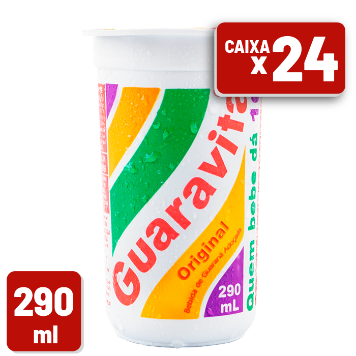 Bebida de Guaraná Guaravita Natural Copo Pet 290ml Caixa c/ 24 un