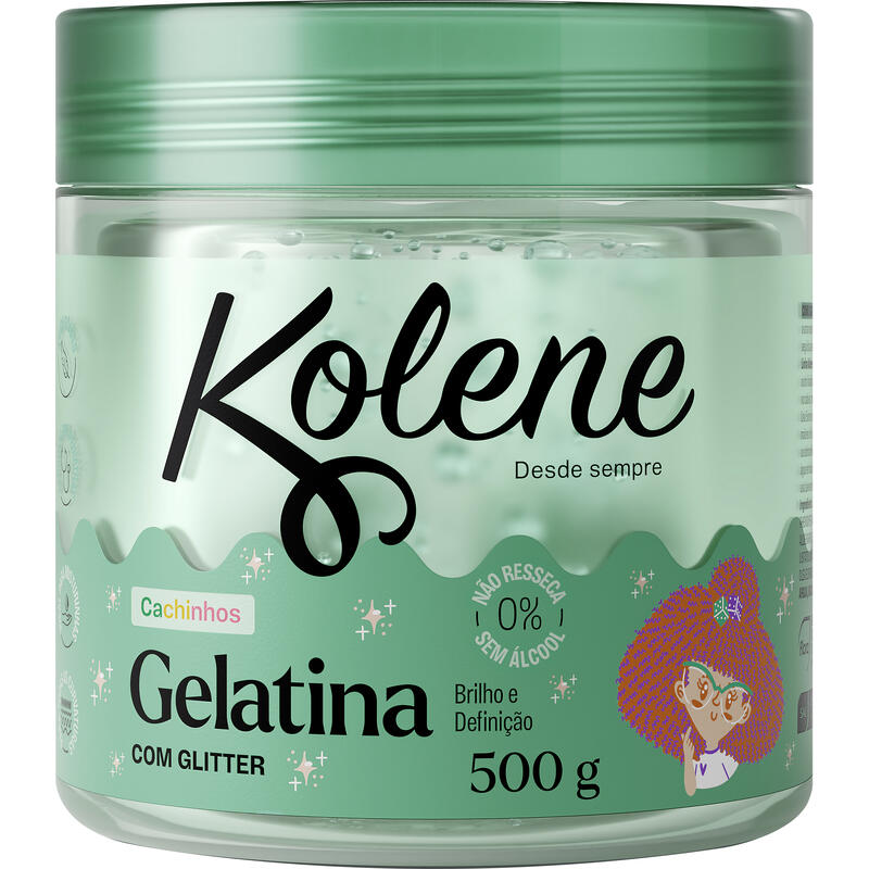 Gelatina Infantil para Cabelo Kolene Glitter 500g